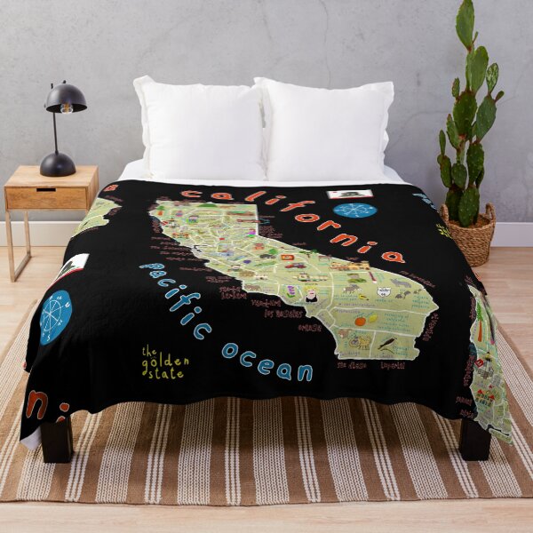 Item preview, California Map with State Icons, Cities, Famous People by Carla Daly designed and sold by Carla Daly.