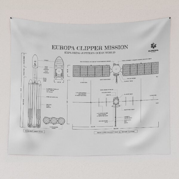 Item preview, Europa Clipper Mission (White Stencil - No Background) designed and sold by BGALAXY.