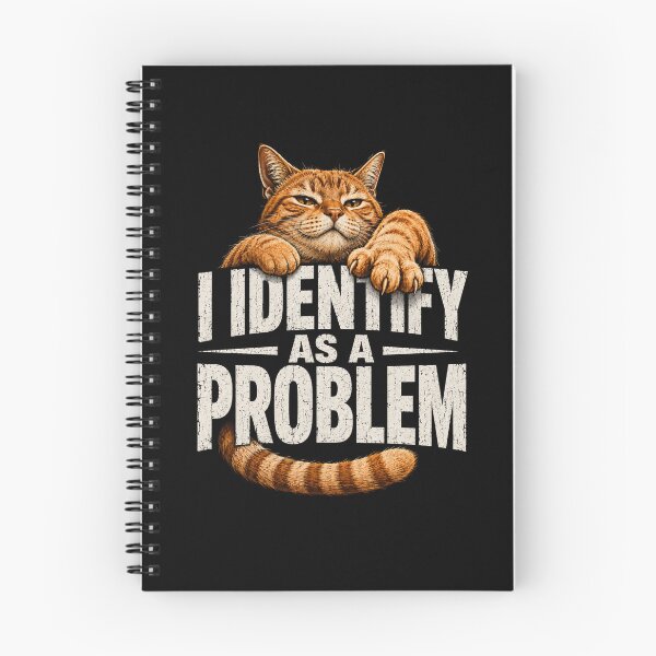 Item preview, I Identify As A Problem Funny Orange Tabby Cat Pet Tee T-Shirt | Cute Cat Lover Graphic Gift designed and sold by Trendably.