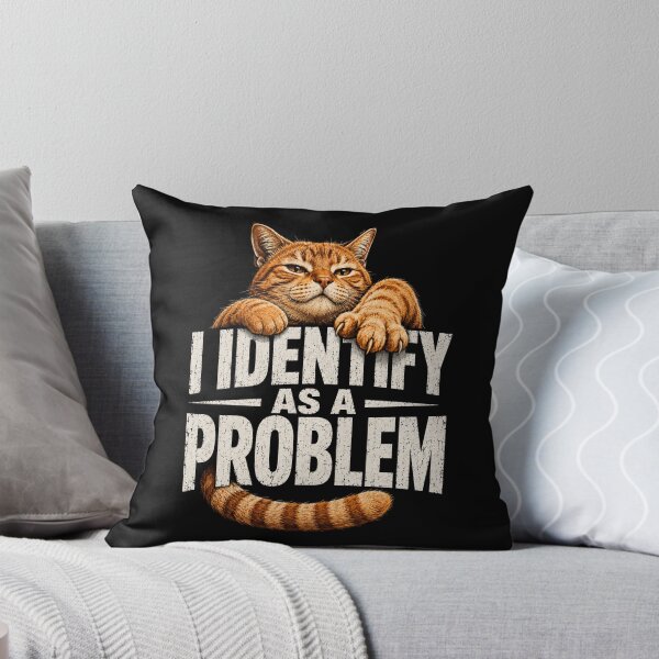 Item preview, I Identify As A Problem Funny Orange Tabby Cat Pet Tee T-Shirt | Cute Cat Lover Graphic Gift designed and sold by Trendably.