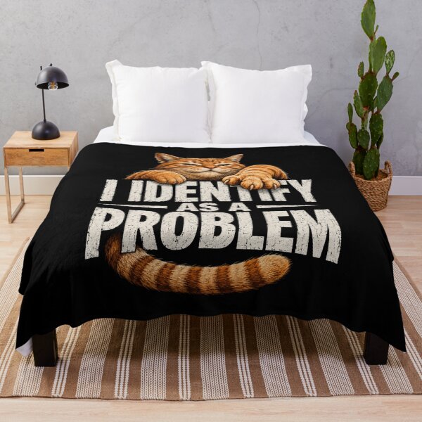 Item preview, I Identify As A Problem Funny Orange Tabby Cat Pet Tee T-Shirt | Cute Cat Lover Graphic Gift designed and sold by Trendably.