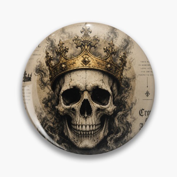 Artikelvorschau, Krone der Asche – Gotischer Totenkopfkönig | Düsteres Fantasy-Vintage-Artwork entworfen und verkauft von ZafTeez.