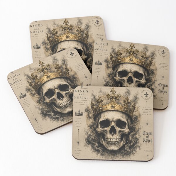 Item preview, Crown of Ashes – Gothic Skull King | Dark Fantasy Vintage Artwork designed and sold by ZafTeez.