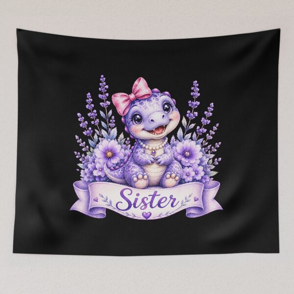 Item preview, Cute Purple Dinosaur Sister Shirt, Watercolor Kawaii Dino, Lavender Family Gift Classic T-Shirt  designed and sold by podlook.