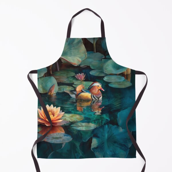 Item preview, A Mandarin Duck gliding across a lily pond, Birds in Motion designed and sold by CDC40.
