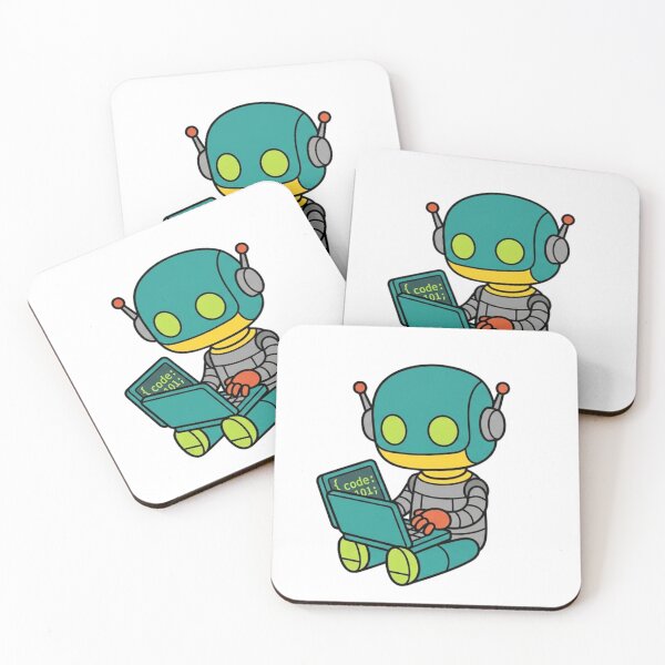 Item preview, Cute Robot Coding Mascot Kawaii Programmer Design designed and sold by KurtByteStudio.