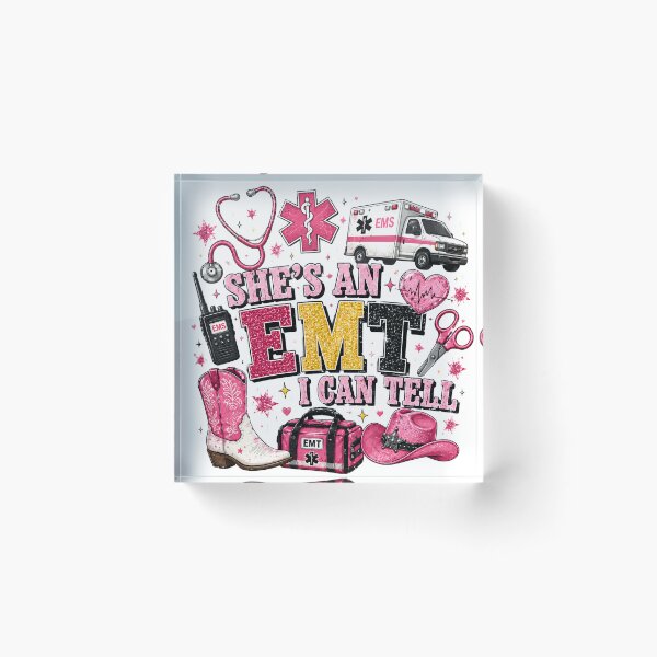 Item preview, Shes An EMT I Can Tell Coquette Western Pink EMS Emergency Medical Technician designed and sold by VGAfanatic.