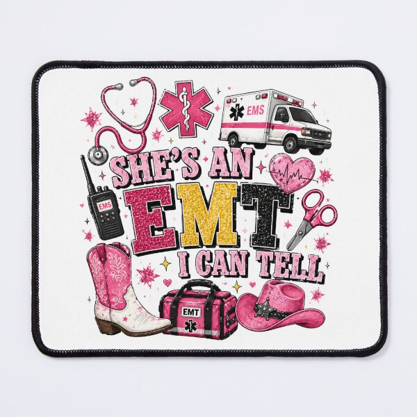 Item preview, Shes An EMT I Can Tell Coquette Western Pink EMS Emergency Medical Technician designed and sold by VGAfanatic.