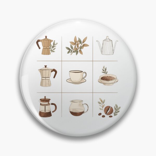 Item preview, Cozy Coffee Grid Aesthetic | Minimal Neutral Café Illustration designed and sold by Aspecthub.