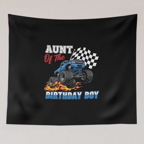 Item preview, Aunt Of The Birthday Boy Monster Truck Racing Checkered Flag Nephew designed and sold by PopStars1993.
