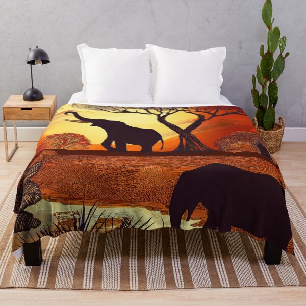 Item preview, African Sunset Safari - Elephants at the Watering Hole designed and sold by Outlet Raloel.