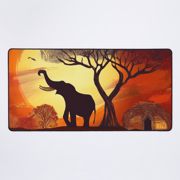 Item preview, African Sunset Safari - Elephants at the Watering Hole designed and sold by Raloel Art.