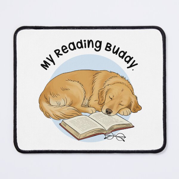 Item preview, Golden Retriever Reading Buddy Illustration designed and sold by MJ ART.