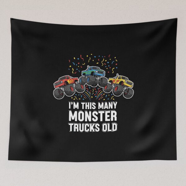 Item preview, I'm This Many Monster Trucks Old Third Birthday Monster Truck Fan designed and sold by PopStars1993.