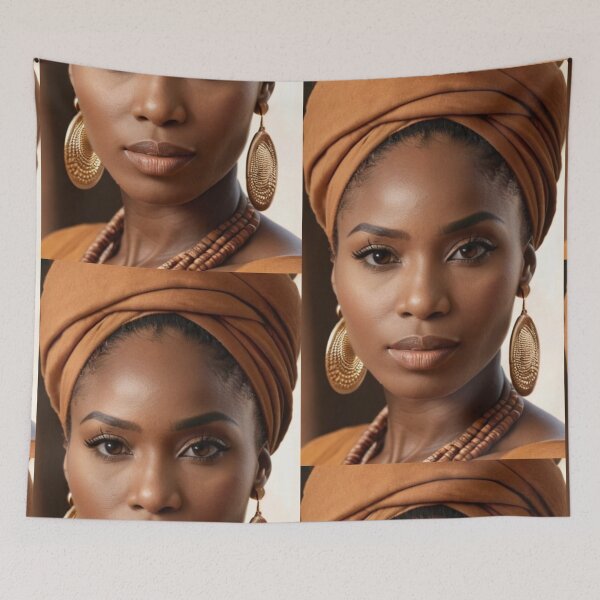 Item preview, Portrait - Woman with Turban, Contemporary Afro-Boho Style designed and sold by Beat-It.