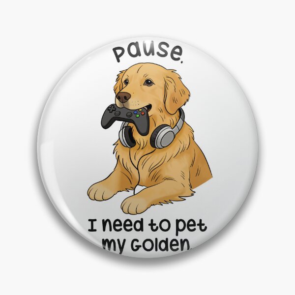Item preview, Gaming Golden Retriever Pause Mode Design designed and sold by MJ ART.