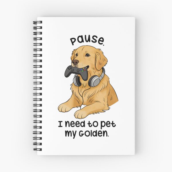 Item preview, Gaming Golden Retriever Pause Mode Design designed and sold by MJ ART.