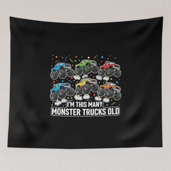 Item preview, I'm This Many Monster Trucks Old Birthday Boy Celebration designed and sold by PopStars1993.