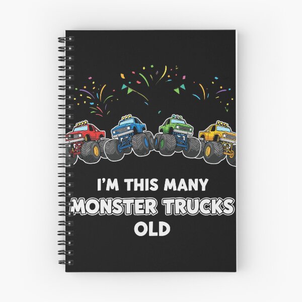 Item preview, I'm This Many Monster Trucks Old Four Year Old Birthday Boy designed and sold by PopStars1993.