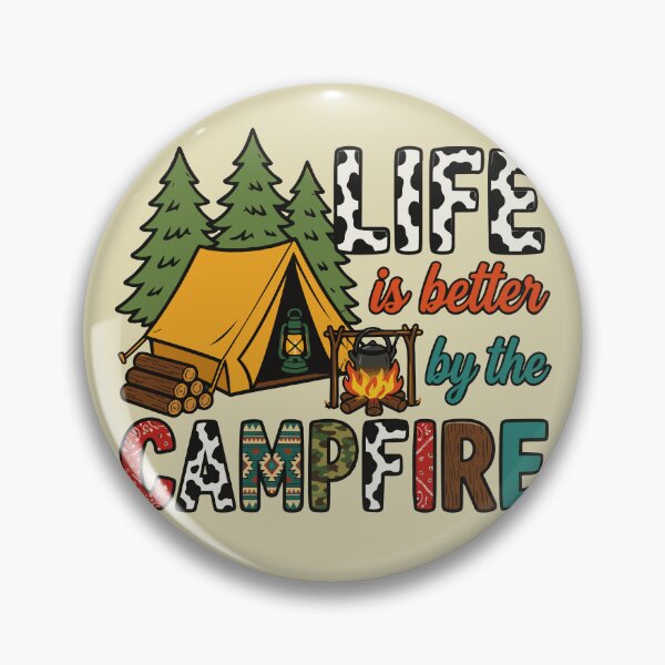 Item preview, Life Is Better by the Campfire Rustic Camping Adventure with Cozy Tent, Pine Forest and Outdoor Nature Vibes designed and sold by Huddy-clothes.