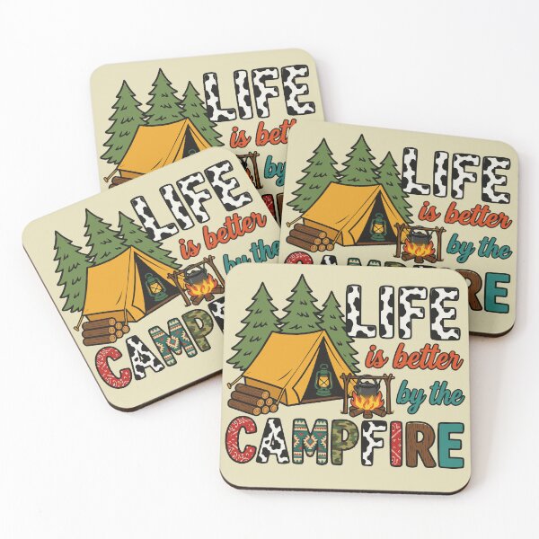 Item preview, Life Is Better by the Campfire Rustic Camping Adventure with Cozy Tent, Pine Forest and Outdoor Nature Vibes designed and sold by Huddy-clothes.