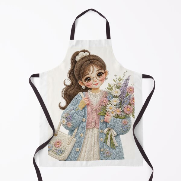 Item preview, ArtCuteEmbroideredKawaiiGirl designed and sold by Artrendzs.