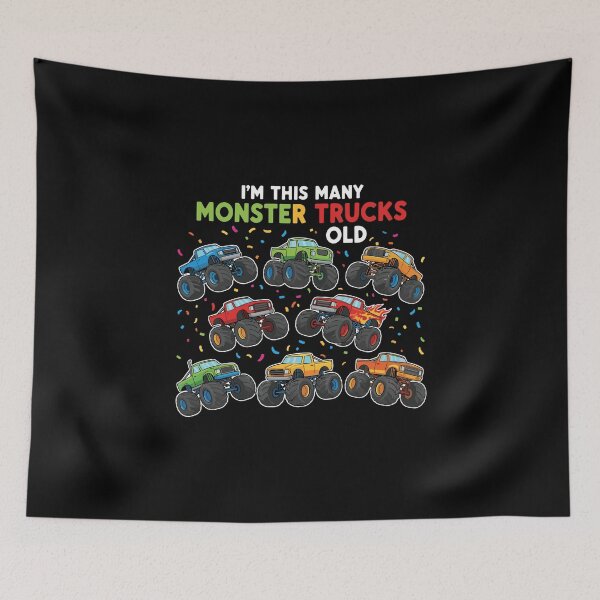 Item preview, I'm This Many Monster Trucks Old 8th Birthday Boy Monster Truck designed and sold by PopStars1993.
