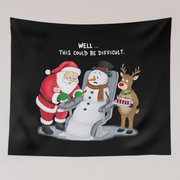 Item preview, Funny Santa Drawing Blood from a Snowman Phlebotomists designed and sold by daphsam.