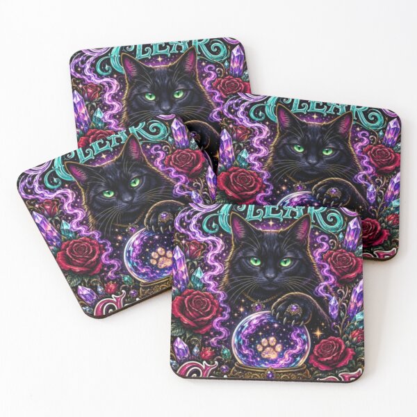 Item preview, Crystal Clear Cattitude Black Cat Crystal Ball T-Shirt | Mystical Gothic Cat Lover Witchy Roses Celestial Magic Tee designed and sold by HopeAndHustle.