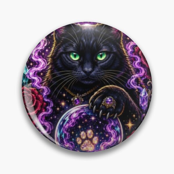 Item preview, Crystal Clear Cattitude Black Cat Crystal Ball T-Shirt | Mystical Gothic Cat Lover Witchy Roses Celestial Magic Tee designed and sold by HopeAndHustle.