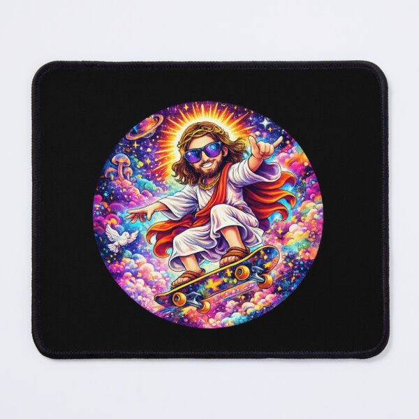 Item preview, Jesus Skateboarding - Funny Christian Skateboarding Humor Sarcastic Jesus Skating Longboard designed and sold by Sloyar.