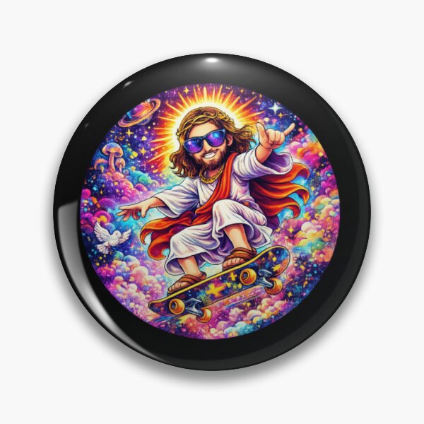 Item preview, Jesus Skateboarding - Funny Christian Skateboarding Humor Sarcastic Jesus Skating Longboard designed and sold by Sloyar.