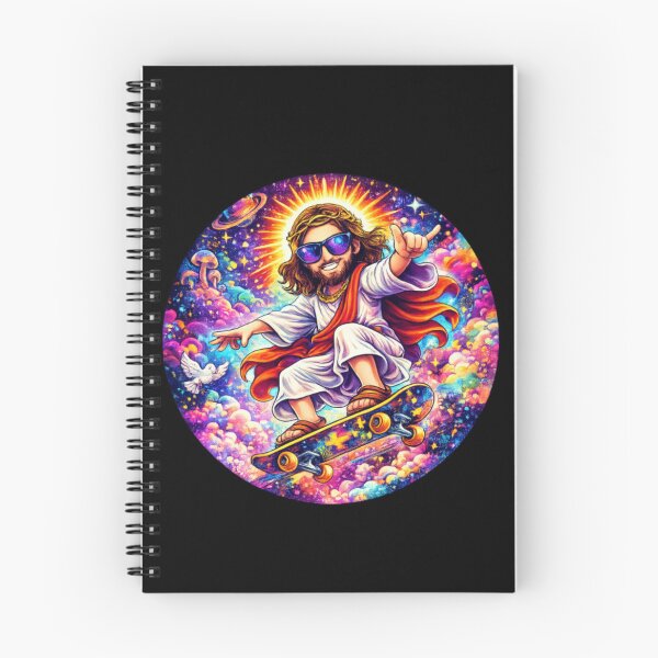 Item preview, Jesus Skateboarding - Funny Christian Skateboarding Humor Sarcastic Jesus Skating Longboard designed and sold by Sloyar.