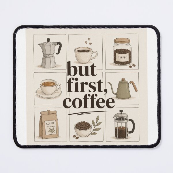 Item preview, But First, Coffee | Minimal Vintage Café Grid Design designed and sold by Aspecthub.