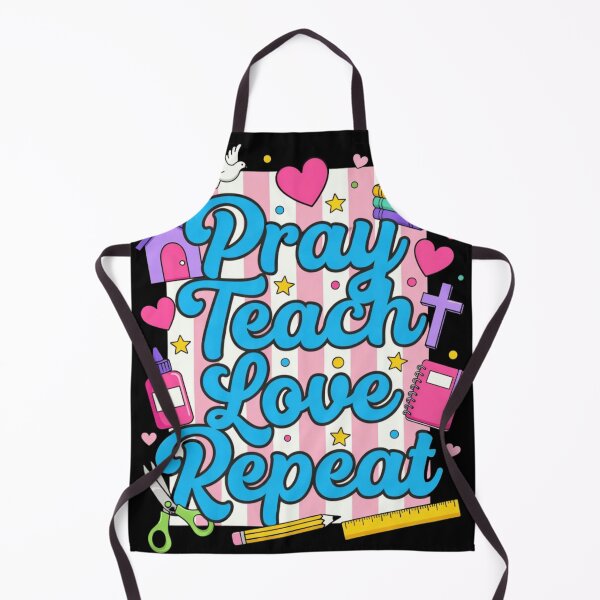 Item preview, Pray Teach Love Repeat Retro Groovy Christian Teacher designed and sold by haitrieuic96.