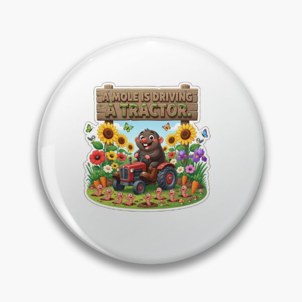 Item preview, A Mole Is Driving A Tractor Funny Farm Sticker designed and sold by Imaginarium of Chaos falcon88 .