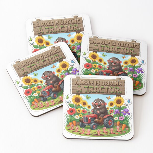 Item preview, A Mole Is Driving A Tractor Funny Farm Sticker designed and sold by Imaginarium of Chaos falcon88 .