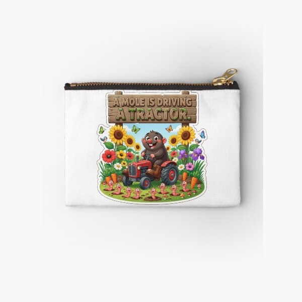 Item preview, A Mole Is Driving A Tractor Funny Farm Sticker designed and sold by Imaginarium of Chaos falcon88 .