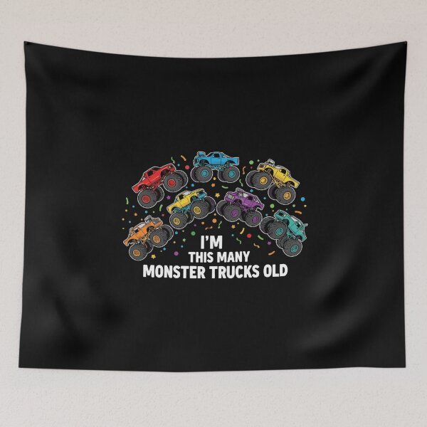Item preview, I'm This Many Monster Trucks Old Eight Birthday Monster Truck Kids designed and sold by PopStars1993.