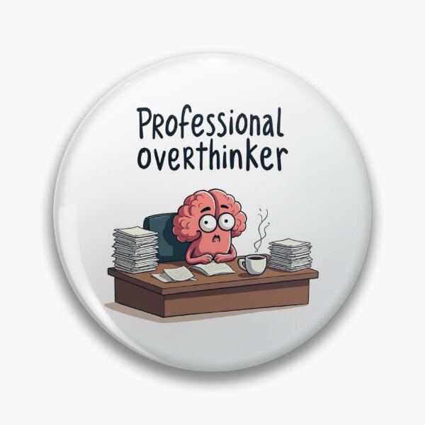 Item preview, Professional Overthinker T-Shirt | Funny Brain Cartoon Office Humor Gift for Her Him | Relatable Mental Health Tee | Anxiety Awareness Shirt designed and sold by WonderWaresGifts.