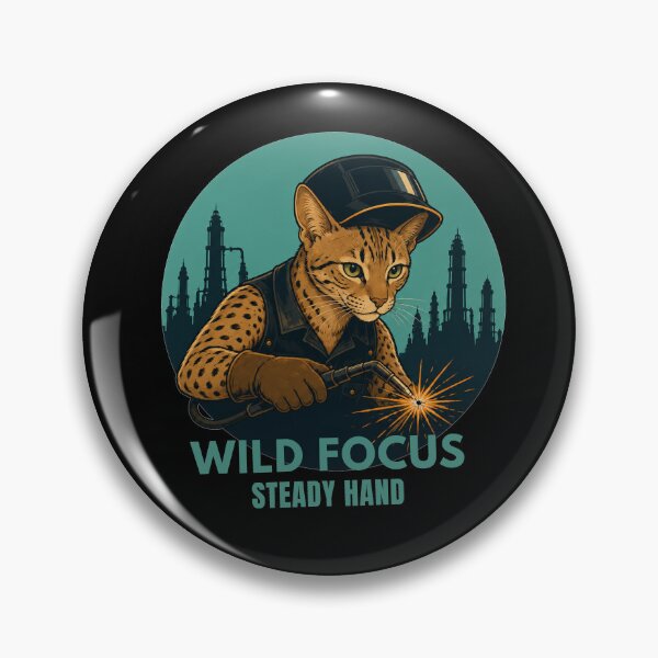 Item preview, Ocicat - Wild Focus Steady Hand Welding Cat Vintage designed and sold by RusticMeadow.