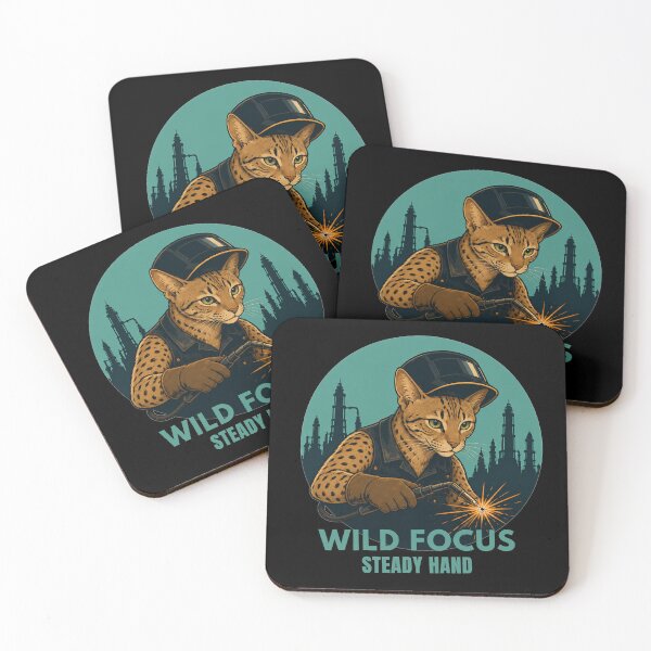 Item preview, Ocicat - Wild Focus Steady Hand Welding Cat Vintage designed and sold by RusticMeadow.