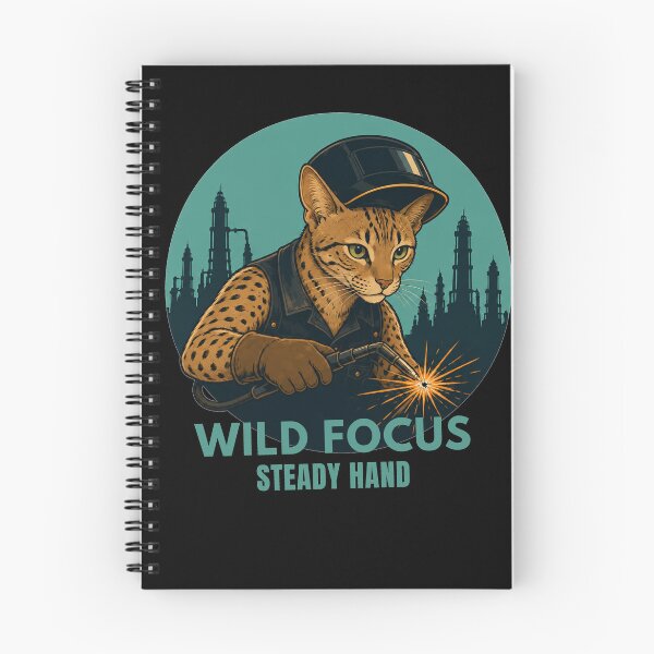 Item preview, Ocicat - Wild Focus Steady Hand Welding Cat Vintage designed and sold by RusticMeadow.