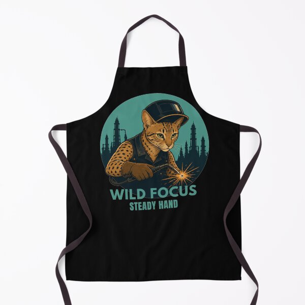 Item preview, Ocicat - Wild Focus Steady Hand Welding Cat Vintage designed and sold by RusticMeadow.