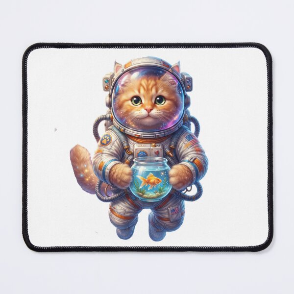 Item preview, Cute Astronaut Cat Holding a Goldfish Bowl designed and sold by DadGenX.