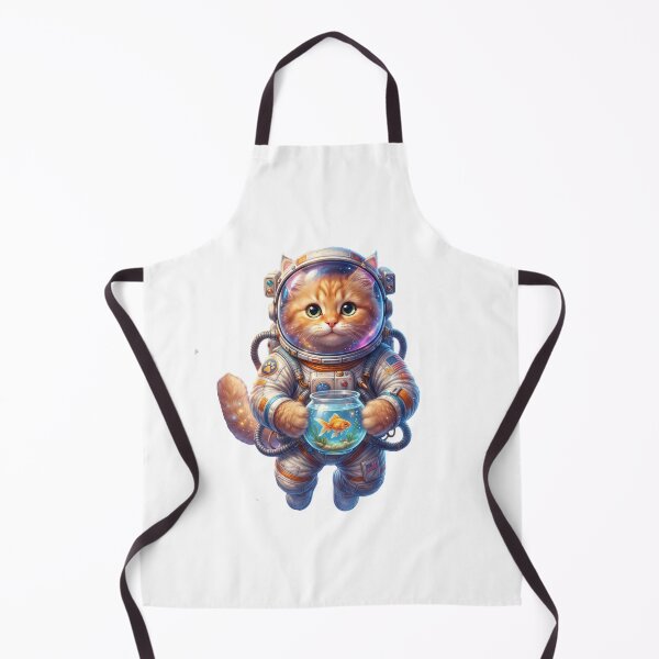Item preview, Cute Astronaut Cat Holding a Goldfish Bowl designed and sold by DadGenX.