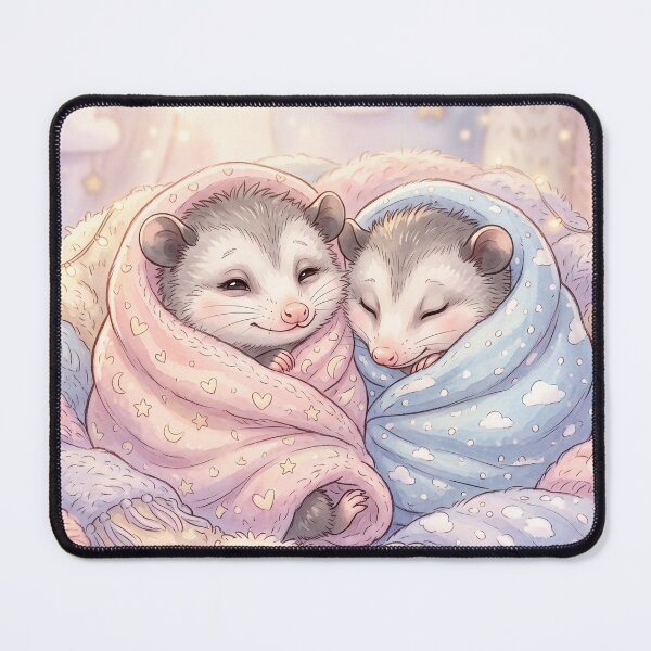Item preview, Cute Possums Under Blankets | Whimsical Kawaii Illustration designed and sold by Moonlily Tavern.
