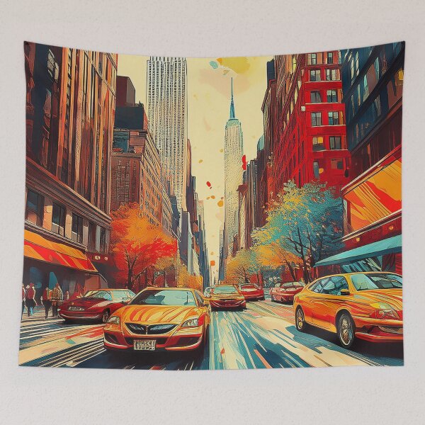 Item preview, New York City Rush - Vibrant Manhattan Street Art designed and sold by Outlet Raloel.