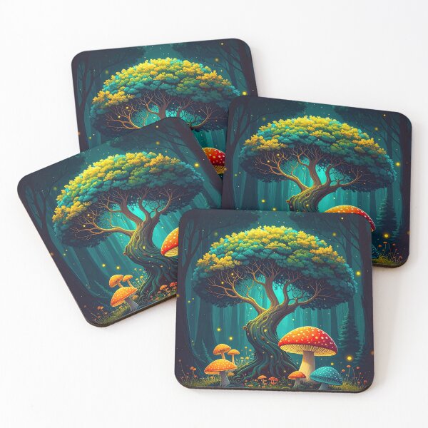 Item preview, Golden Canopy Tree of Life with Glowing Mushrooms designed and sold by dougkeder.