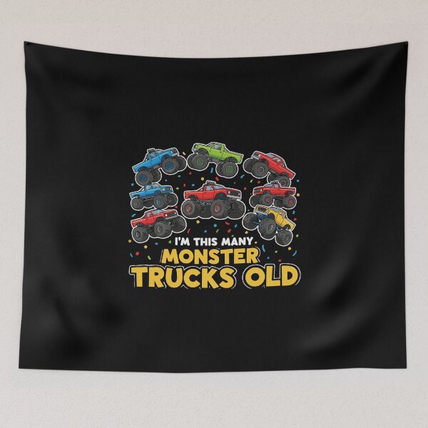 Item preview, I'm This Many Monster Trucks Old Birthday Monster Truck Fan Child designed and sold by PopStars1993.